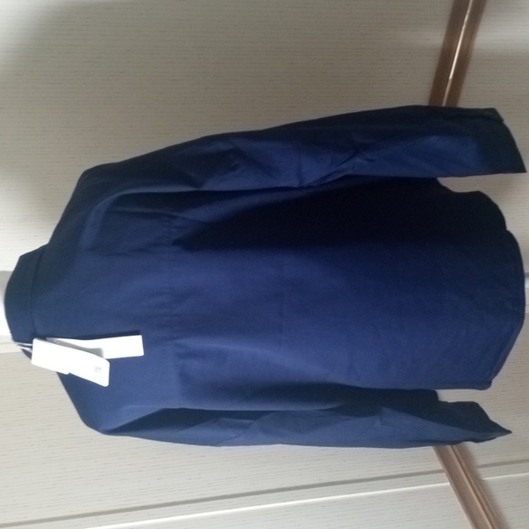 Women's Navy Button-Up Shirt, Office, Academya, Professional, Casual. - Picture 7 of 8